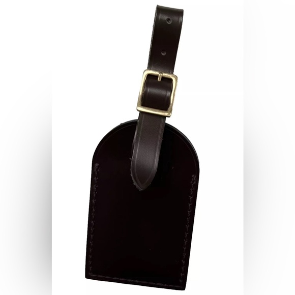 Louis Vuitton Leather Tag Bordeaux w/ HH Initials Stamped Maroon 🔥 - Picture 4 of 7